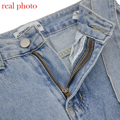 High-Waist Straight Leg Jeans- Neo