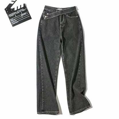 High-Waist Straight Leg Jeans- Neo