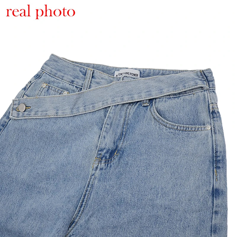 High-Waist Straight Leg Jeans- Neo