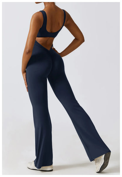 Open back yoga jumpsuits- Tess