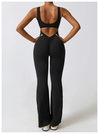 Open back yoga jumpsuits- Tess