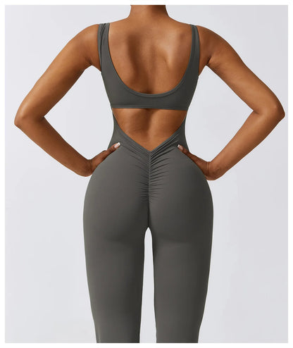 Open back yoga jumpsuits- Tess