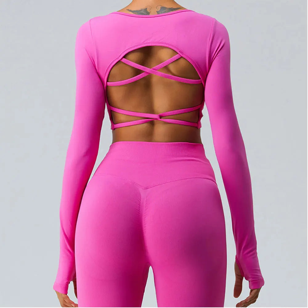 Open back yoga set- Gia