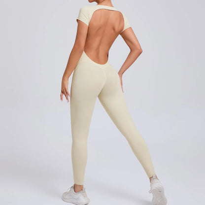 open back yoga jumpsuit- Nasia