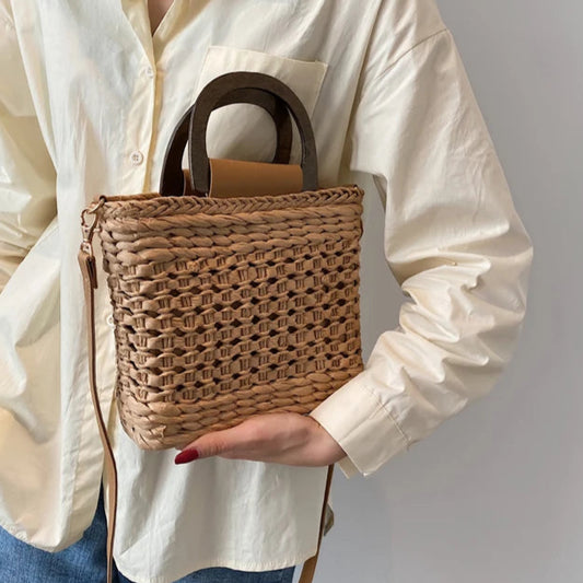 Elegant Square Straw Bag- Miami