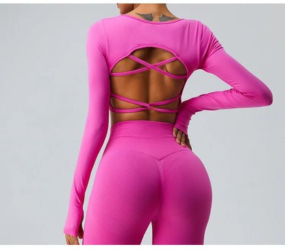 Open back yoga set- Gia