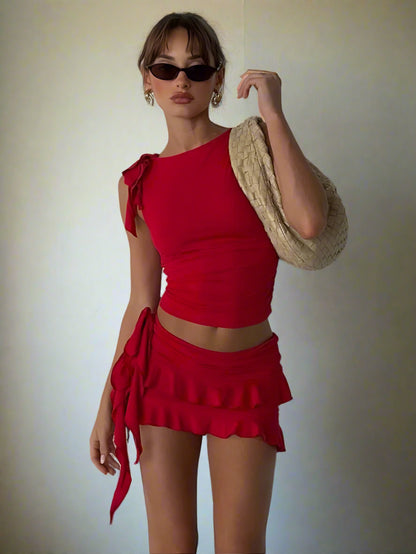 Red ruffled mini set- Sydney