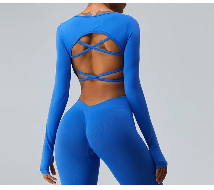 Open back yoga set- Gia