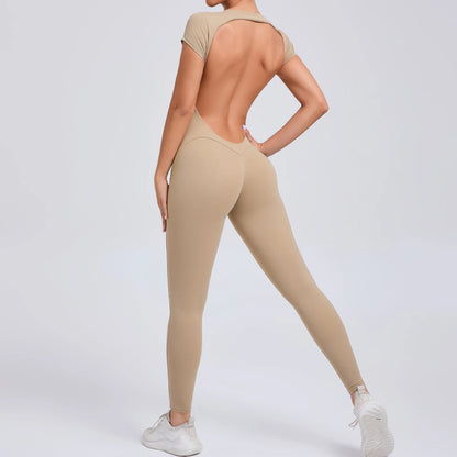 open back yoga jumpsuit- Nasia