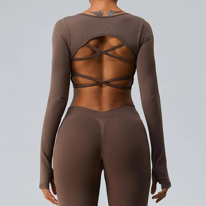 Open back yoga set- Gia