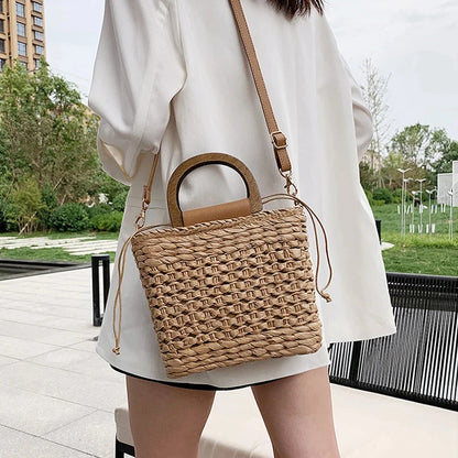 Elegant Square Straw Bag- Miami