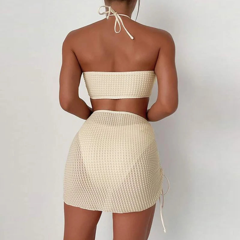 Swimsuit with crochet skirt- Olu