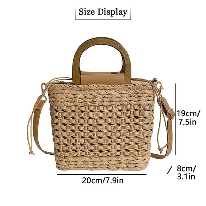 Elegant Square Straw Bag- Miami