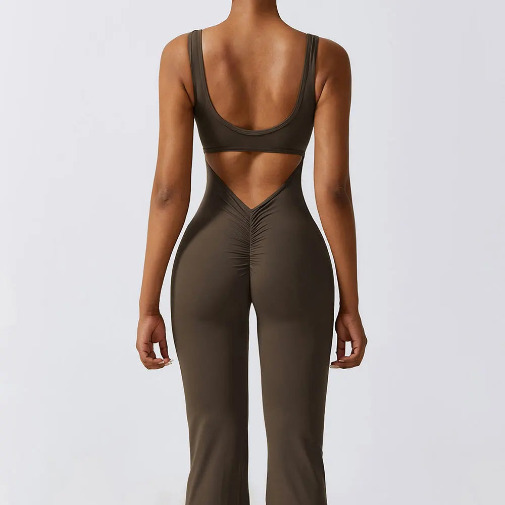 Open back yoga jumpsuits- Tess