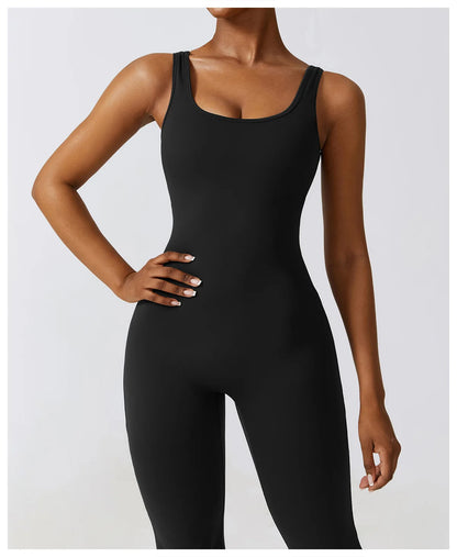 Open back yoga jumpsuits- Tess