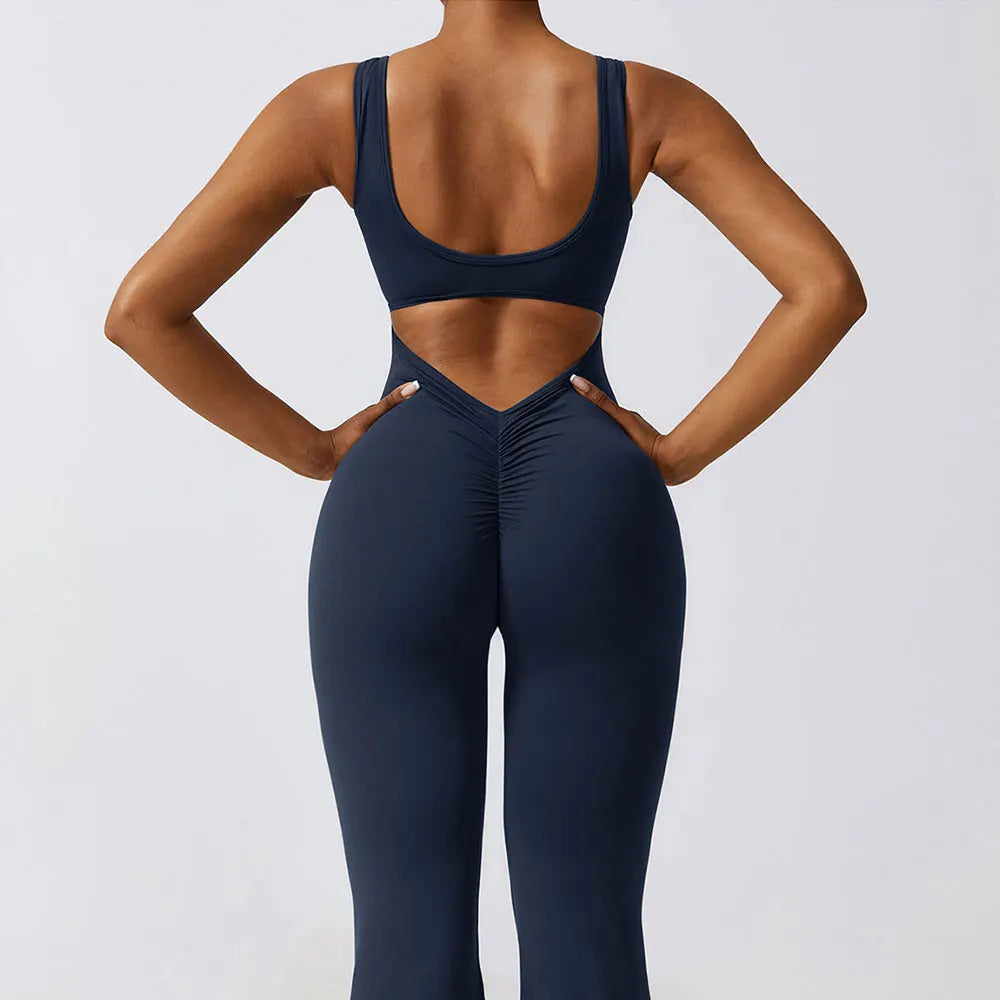 Open back yoga jumpsuits- Tess