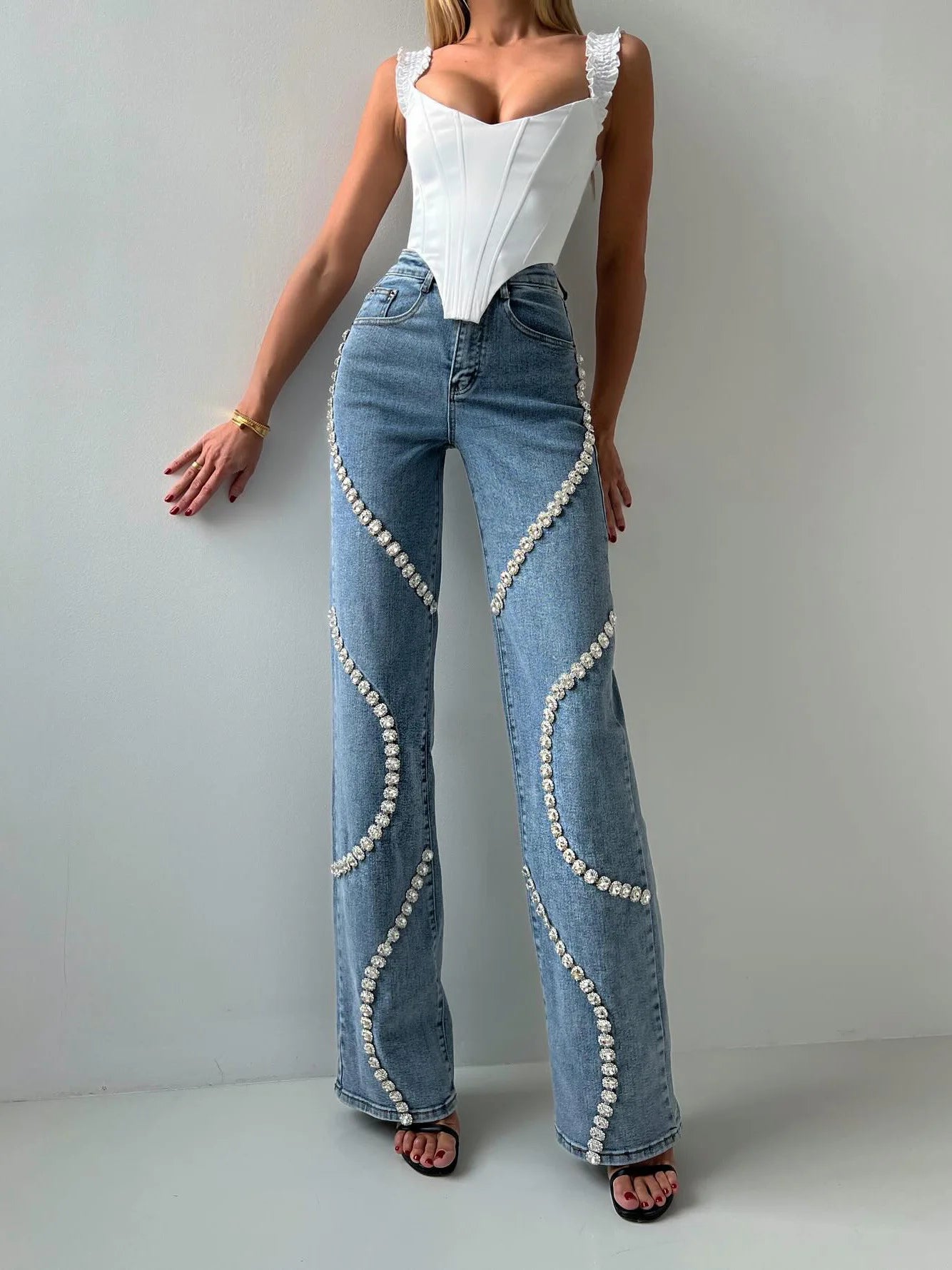 Diamonds Straight Leg Jeans- mika