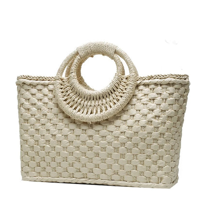 Bohemian Woven Straw Tote Bag- Olu