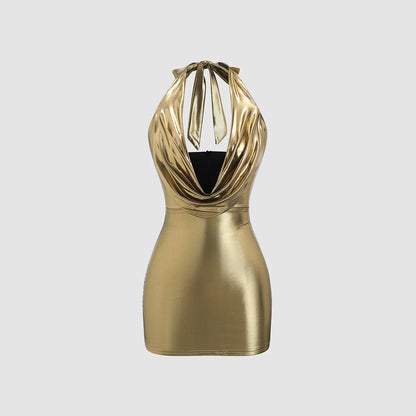 Gold Mini Dress- Tei