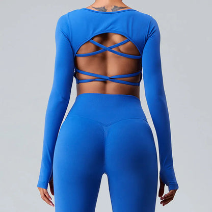 Open back yoga set- Gia