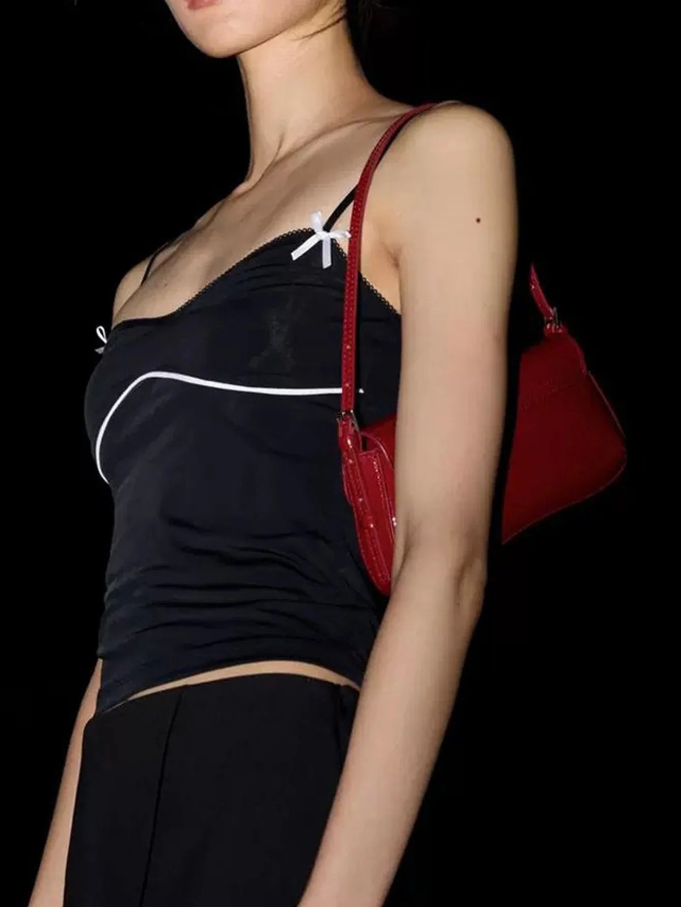 Elegant Shiny Red Bag- Dian