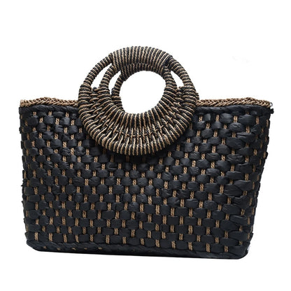 Bohemian Woven Straw Tote Bag- Olu