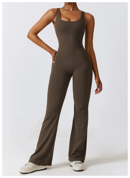 Open back yoga jumpsuits- Tess