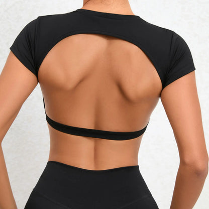 Sporty open back yoga top- Zoe